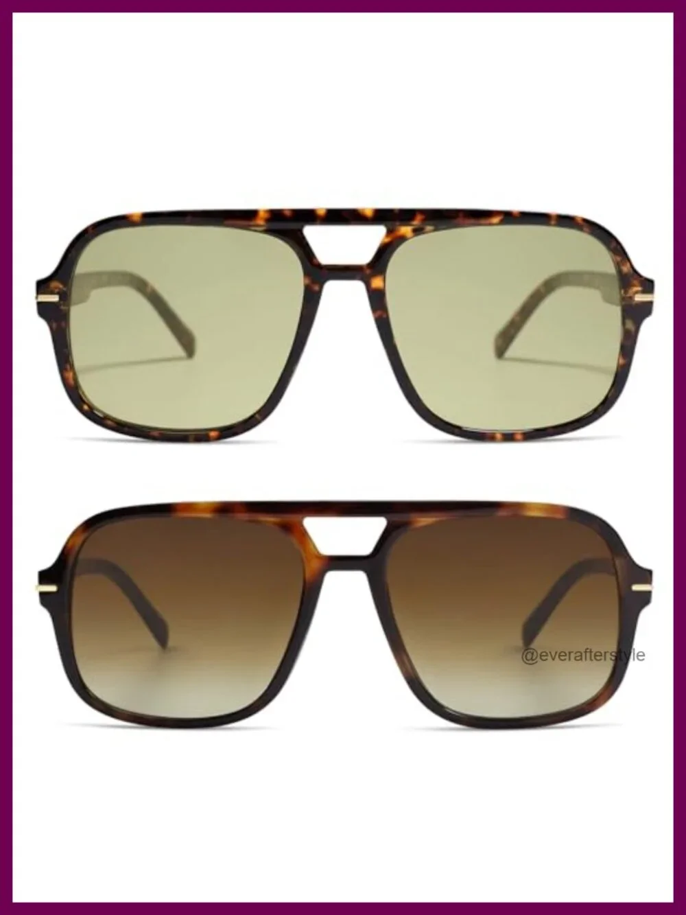 Retro Trending Square Aviator Sunglasses HUGE 2 Pack UV Protection